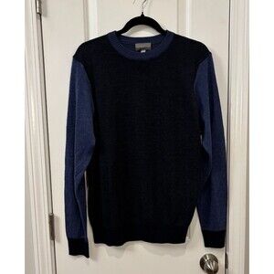 Thomas Dean Merino Wool Sweater Men's Size M Pullover Crew Neck Contrast